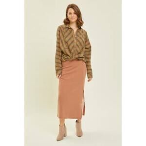 Heyson Olive Size Medium Western Washed Oversized Plaid Shirt